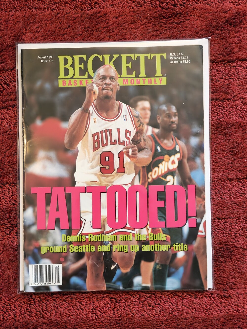 Beckett Basketball Card Monthly August 1996 Dennis Rodman Issue # 73